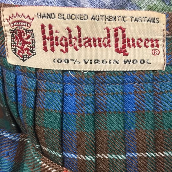 VINTAGE HIGHLAND QEEN PLEATED PLAID SKIRTS SIZE S - Picture 5 of 5